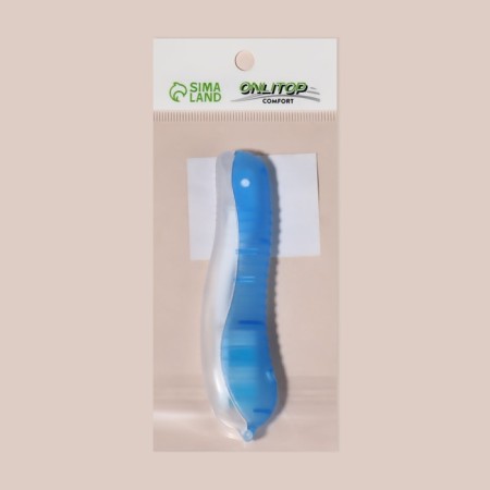 Toothbrush, folding, 18.3 cm, blue/white color-4