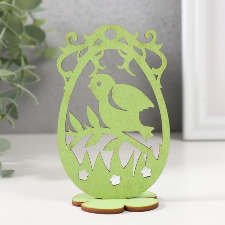 Easter decor "chick" 6.5x4.7x10.3 cm (set 2 parts) light green