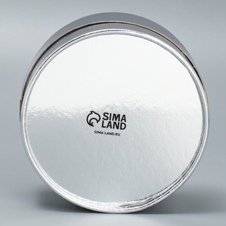 Makarun box, confectionery packaging tube with a window, silver, 12 x 12 x 5 cm-2
