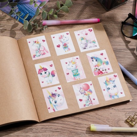 Paper stickers "unicorns", with coloring on the back, 11 × 15.5 cm-4