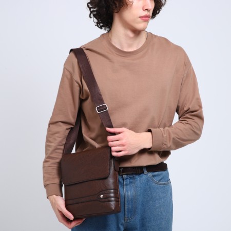 Male bag, brown color-5