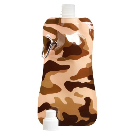 Water flask, 400 ml, "camouflage", 26 x 12 cm, brown-1