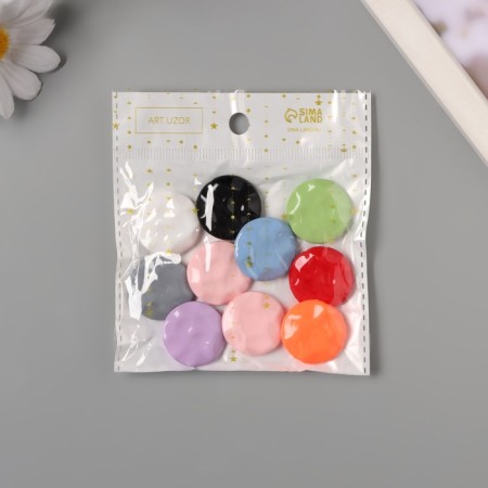 Acrylic beads "Flat crumpled circle" mix 2.5x2.5x0.6 cm-2