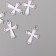 Decor for creativity metal, rhinestones "Cross" silver, white 2.2x1.5x0.3 cm