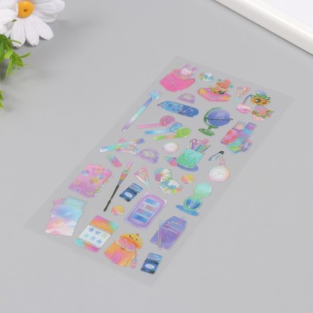 Stickers for creativity plastic "School accessories" 9.3x20.4 cm-2