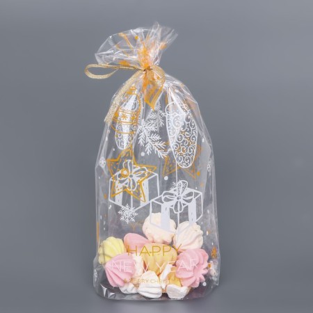 Package Packing BOPP, with a bottom fold, "Greet with a gift" 20*35 cm-1