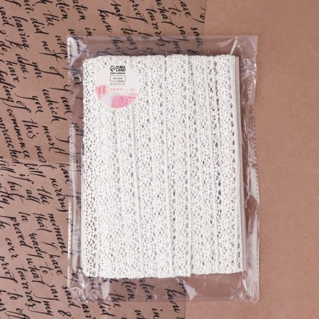 Knitted lace, 15 mm × 15 ± 1 m, fluid-white color-3