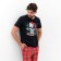 Pajama New Year's male kaftan "skull", black color, size 56