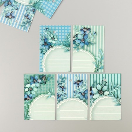 Cardboard "Flowers 09" set 10 pcs (5 types) 4x6 cm