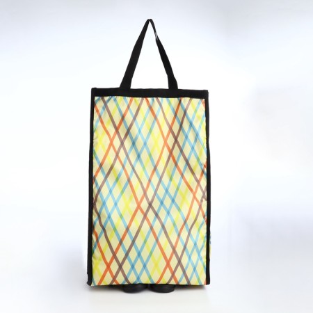 Folding bag on Velcro, 2 wheels, colorful color-1