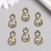 Decor for creativity metal, rhinestones "cat with a fish" gold 1.5x2.5 cm