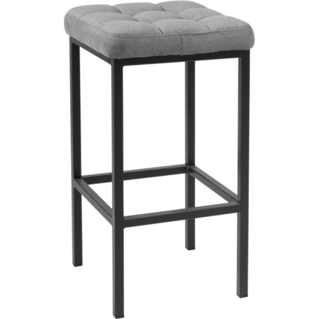 Stool Bar loft Metal/fabric, black/gray 35x35x65 cm-5