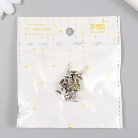 Brads for scrapbooking "Strazinki" set 10 pcs mix 1.4x0.8x0.8 cm-5