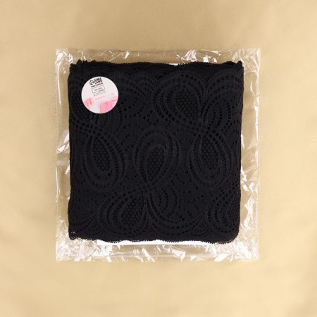 Lace elastic fabric, 180 mm × 23 ± 1 m, black color-3