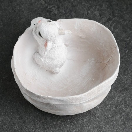 Kashpo-Organizer "Rabbit in Lukoshka" beige, 14x17x20 cm-7