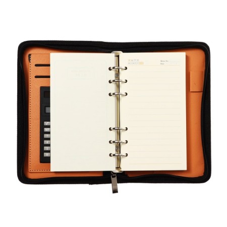 Organizer on the rings A6, 96 sheets in a ruler, on a zipper from 3 sides, leatherette, mix-23