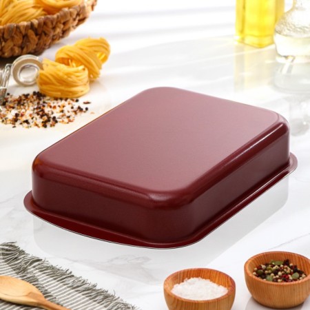 The baking sheet "Expert", 34 × 24 × 6 cm, anti -stick coating, burgundy color-1