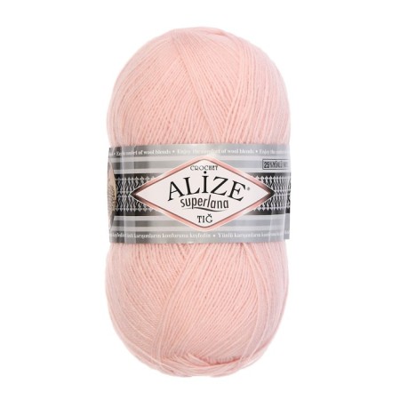 Yarn "Superlana Tig" 25% wool, 75% acrylic 570m/100g (271 pearl pink)-1