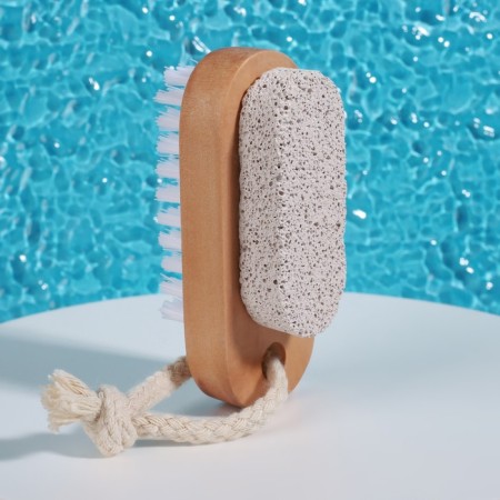 Pumse for pedicure with a brush, with a suspension, artificial bristles, 9.5 × 4 cm, in a box, brown color-2