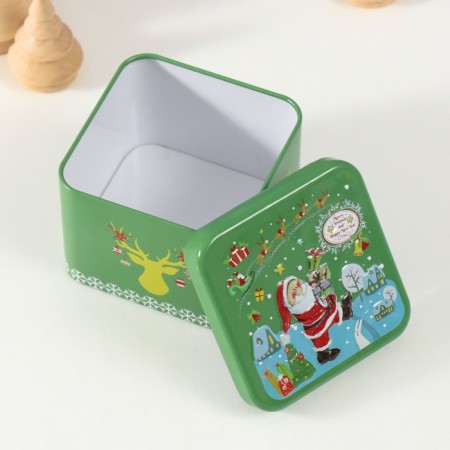 Casket Metal Square "New Year's delivery" 7.5x7.5x6.5 cm-2
