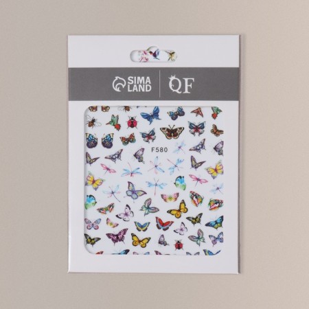 Nail stickers "Delicate butterflies", multi -colored-2