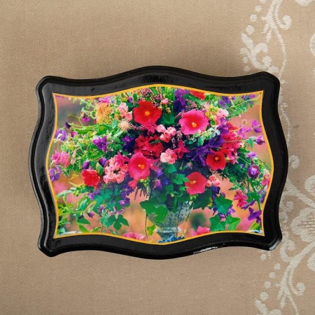 Casket "Flowers", 12 × 16 cm, lacquer miniature mix-10