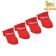 Rubber pijon boots, set 4 pcs, rr XL, red