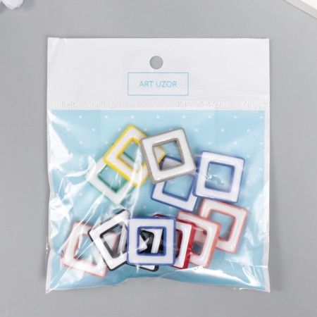 Acrylic beads "Square" MIX 0.4x2x2 cm-3