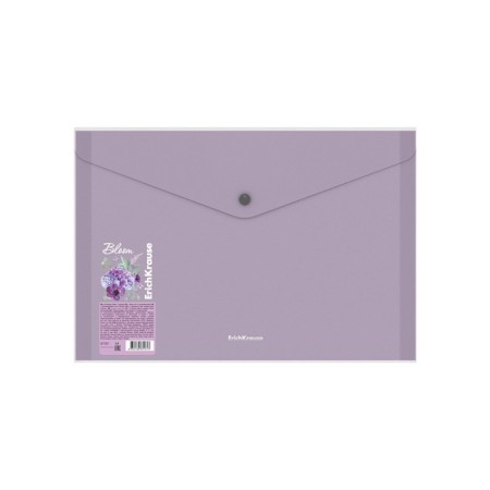 A4, 550 μm button, Erichkrause "Matt Pastel Bloom", with extension, 4 compartments, translucent, embossing "Sand", mix-10