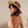 Women's hat with Minaku decor brown color, rr 56-58