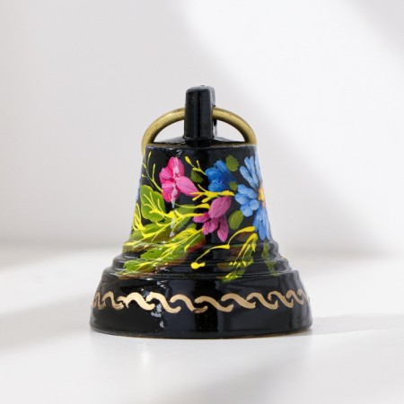 Valdai bell "No. 2. Flowers", painted, with an ear, d = 35 mm-5