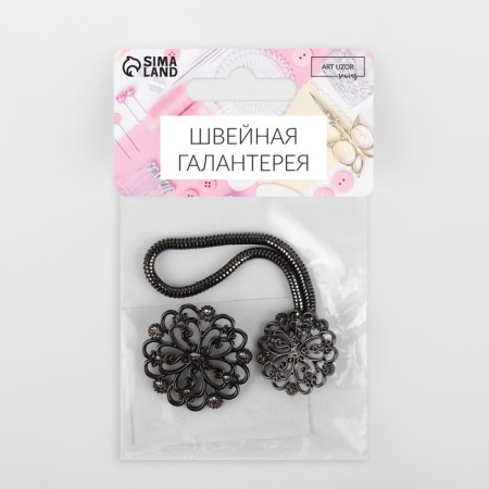 Decorative fastener "Circle", 9.5 × 3 cm, black color-4