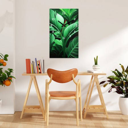 Carty clock wall-up interior "leaves", silent, 35 x 60 cm-1