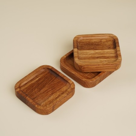 Set of plates - stands of oak Sima -Land Home, 10 × 10 × 2 cm, 3 pcs-2