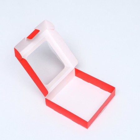 Self -assembly box with a red window, 13 x 13 x 3 cm-3