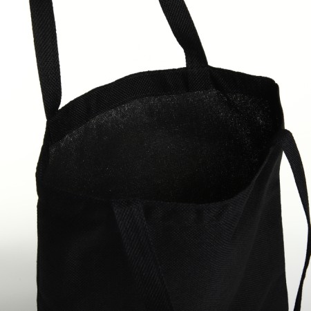 A shop bag without fastening, from textiles, black color-3