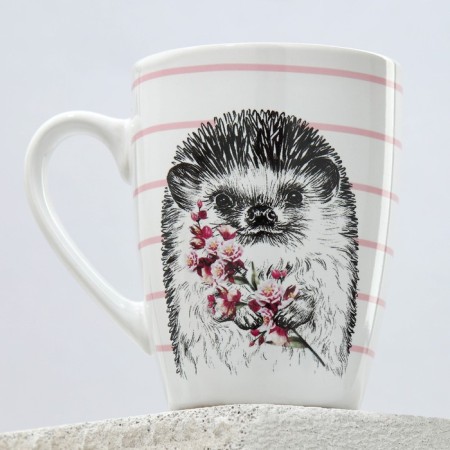 Ceramic mug "Hedgehog", 350 ml, white color-1