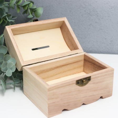 Casket wood for painting "chest" 8x8x12 cm-5