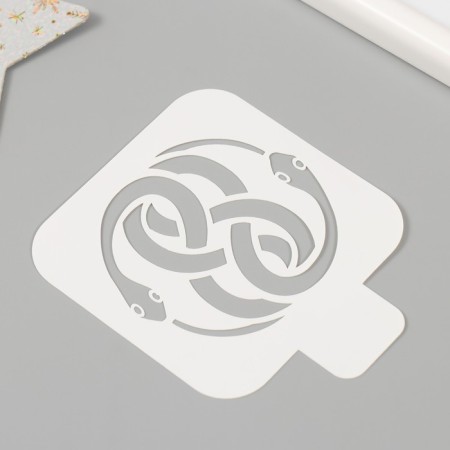 Plastic stencil "Symbol of the snake", size 9x9 cm-1