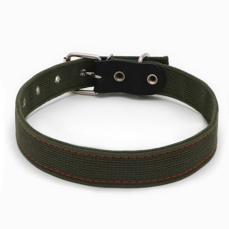 The collar of a canvas two-layer, 68 x 3.5 cm, Osh 30-55 cm, dark green-2