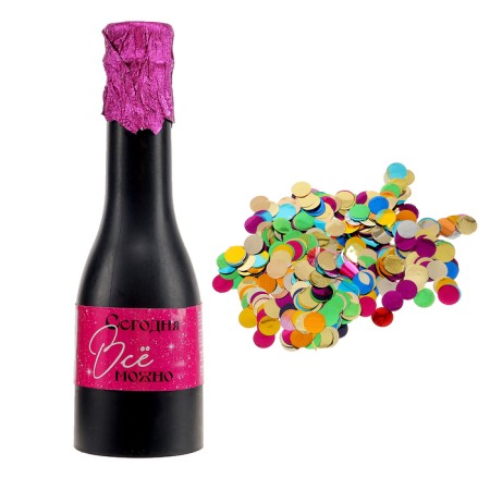 A spring clap in the shape of a bottle "can all" foil pink gold 16 cm-1