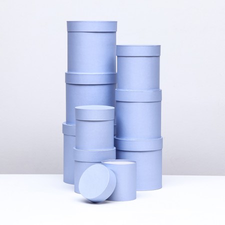 Set of round boxes 9 in 1 blue, 23x23 - 13-13 cm-1