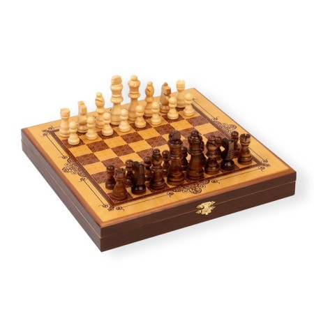 Wooden chess "Golden Classic" 30 x 30 cm, board game, King H-8 cm