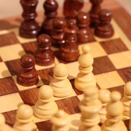 Board game 2V1 (chess + backgammon) 15.5x15x5 cm, tree shisham-3