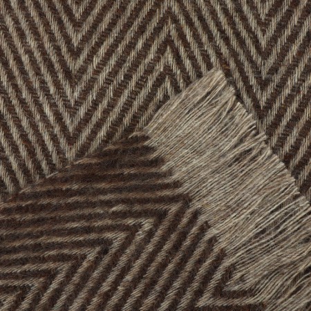 Geometry plaid 140x200cm, brown, wool 50%, polyester 50% 400g/m-2
