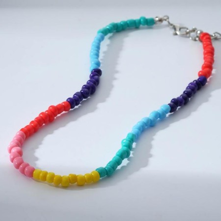 Necklace "beads" rainbow, color, 30 cm