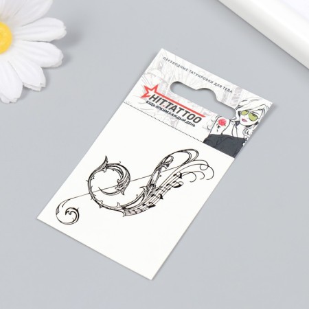Tattoo on the body "Violin key" 5.3x6.2 cm-1