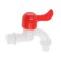 Water tap with Zein Z2198 fitting, with a flat red handle, pp, crane bugs, white
