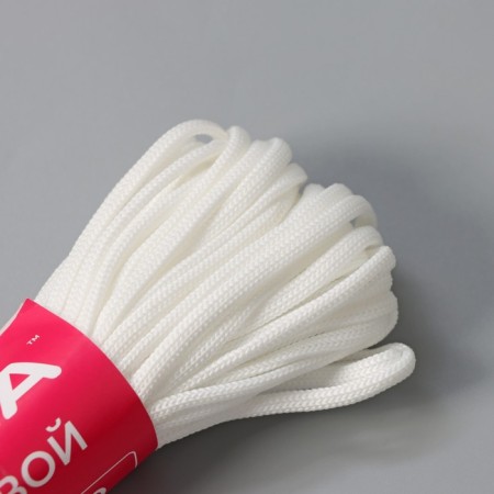 Household share cord, polyester, d = 4 mm, 20 m, white color-1