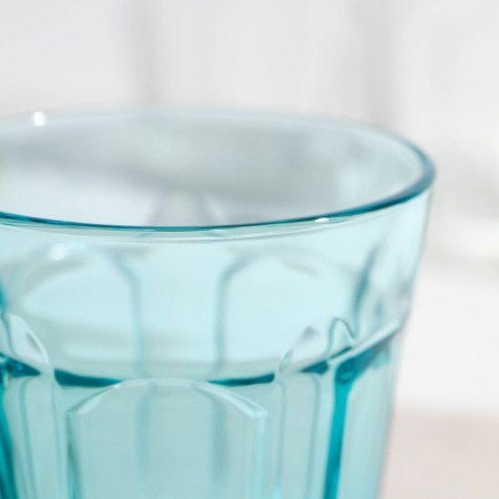 Low glass glass "Roman", 250 ml, turquoise color-4